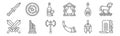Set of 12 ancient greece icons. outline thin line icons such as papyrus, horn, column, olive oil, wine, maze