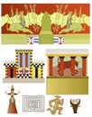 A set of ancient minoan palaces