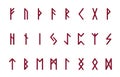 Set of ancient Norse runes. Runic alphabet, Futhark. Ancient occult symbols. Vector illustration. Old Germanic letters on a white