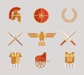 Set of ancient warrior accessories Royalty Free Stock Photo