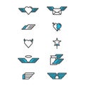 Set of angel icons. Vector illustration decorative background design Royalty Free Stock Photo