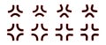 Set of anger or irritation effect icons in anime or manga style comics. Manpu pictograms. Cross popping veins symbols