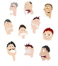 Set of angry faces