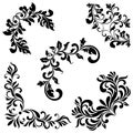 A set of angular ornaments. Ideal for stencil. Ornate tracery of swirls and leaves