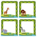 Set of animal border