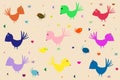 Set of animal Cartoon colorful set bird cute cartoon vector illustration Royalty Free Stock Photo