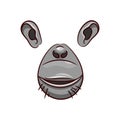 A set of animal face elements. The design of the ear and nose. Chimp mask. Royalty Free Stock Photo
