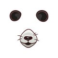 A set of animal face elements. The design of the ear and nose. The Panda mask.