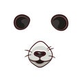 A set of animal face elements. The design of the ear and nose. The Panda mask. Royalty Free Stock Photo