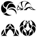 Set animal logo art and illustrator silhouette eps Royalty Free Stock Photo