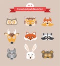 Set of animal masks for costume Party Royalty Free Stock Photo