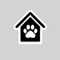 Set of animal paw print. Dog or cat footprint vector icon illustration Paw prints, icon. Royalty Free Stock Photo