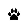 Set of animal paw print. Dog or cat footprint vector icon illustration Paw prints, icon. Royalty Free Stock Photo