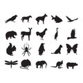 set of animal silhouettes. Vector illustration decorative design