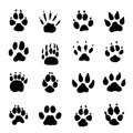 Set of Animal Spoor Footprints element Icon Vector illustration. Royalty Free Stock Photo