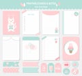 Set of animals and cute vector cards,baby shower,printable,  tags,cards,templates,Notes,Stickers, Labels,Scrap booking, Congratul Royalty Free Stock Photo