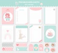 Set of animals and cute vector cards,baby shower,printable,  tags,cards,templates,Notes, Stickers,Labels,Scrap booking, Congratul Royalty Free Stock Photo
