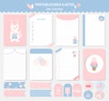 Set of animals and cute vector cards,baby shower,printable,  tags,cards,templates,Notes,Stickers, Labels,Scrap booking, Congratul Royalty Free Stock Photo