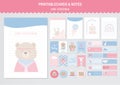 Set of animals and cute vector cards,bears,baby shower,printable, tags,cards,templates,Notes,Stickers, Labels,Scrap booking, Con