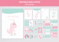 Set of animals and cute vector cards,dinosaur, shower,printable,  tags,cards,templates,Notes,Stickers,Labels,Scrap booking, Cong Royalty Free Stock Photo