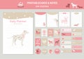 Set of animals and cute vector cards,dog,baby shower,printable,  tags,cards,templates,Notes,Stickers, Labels,Scrap booking, Congr Royalty Free Stock Photo
