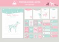 Set of animals and cute vector cards,dog,baby shower,printable,  tags,cards,templates,Notes, Stickers,Labels,Scrap booking, Congr Royalty Free Stock Photo