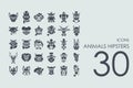Set of animals hipsters icons Royalty Free Stock Photo