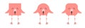 A set of animals of square and round shape. Vector illustration of a flamingo