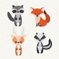 Set animals woodland wildlife icon Royalty Free Stock Photo