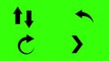 A Set of Animated Arrows Animating on Green Background