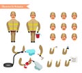 Set for animation of firefighter in uniform