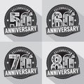 Set of Anniversary Celebration Design Royalty Free Stock Photo