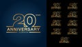 Set of anniversary logotype. Golden anniversary celebration emblem design for booklet, leaflet, magazine, brochure poster, web, i