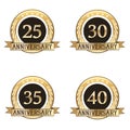 Set Of Anniversary Seals Royalty Free Stock Photo