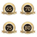 Set Of Anniversary Seals Royalty Free Stock Photo