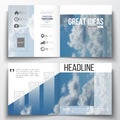 Set of annual report business templates for brochure, magazine, flyer or booklet. Beautiful blue sky, abstract Royalty Free Stock Photo