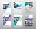 Set of 6 annual reports cover brochure flyer design template. with abstract background