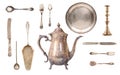 A set of antique fine tableware. Royalty Free Stock Photo