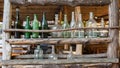 Set of antique glass bottles Royalty Free Stock Photo