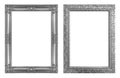 Set 2 - Antique gray frame isolated on white background, clipping path Royalty Free Stock Photo