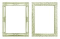 Set 2 - Antique green frame isolated on white background, clipping path Royalty Free Stock Photo