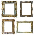 Set of antique picture frames Royalty Free Stock Photo