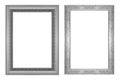 Set of antique silver gray frame isolated on white background, clipping path Royalty Free Stock Photo