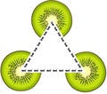 Set of ants and kiwi slices shape triangle frame Royalty Free Stock Photo