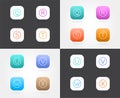 Set of App Icon Templates with Guidelines.