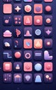 Set of app icons for mobile applications and web design. Vector illustration Royalty Free Stock Photo
