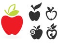 Set of apple icon isolated on white background.