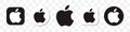 Set of Apple logos on a transparent background