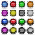 Application warning glossy button set Royalty Free Stock Photo