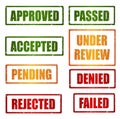 Set of approval grunge rubber stamps Royalty Free Stock Photo